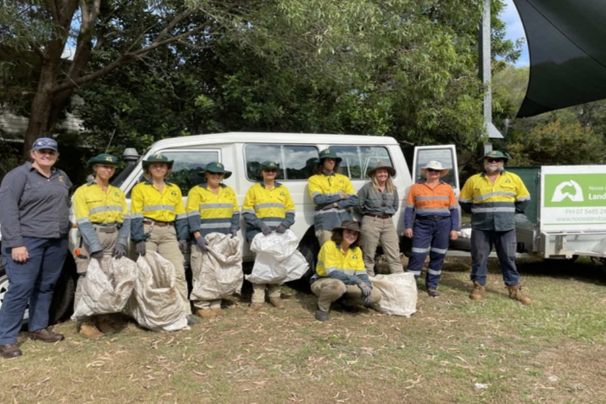The Burgess Creek catchment area weed-clearing team